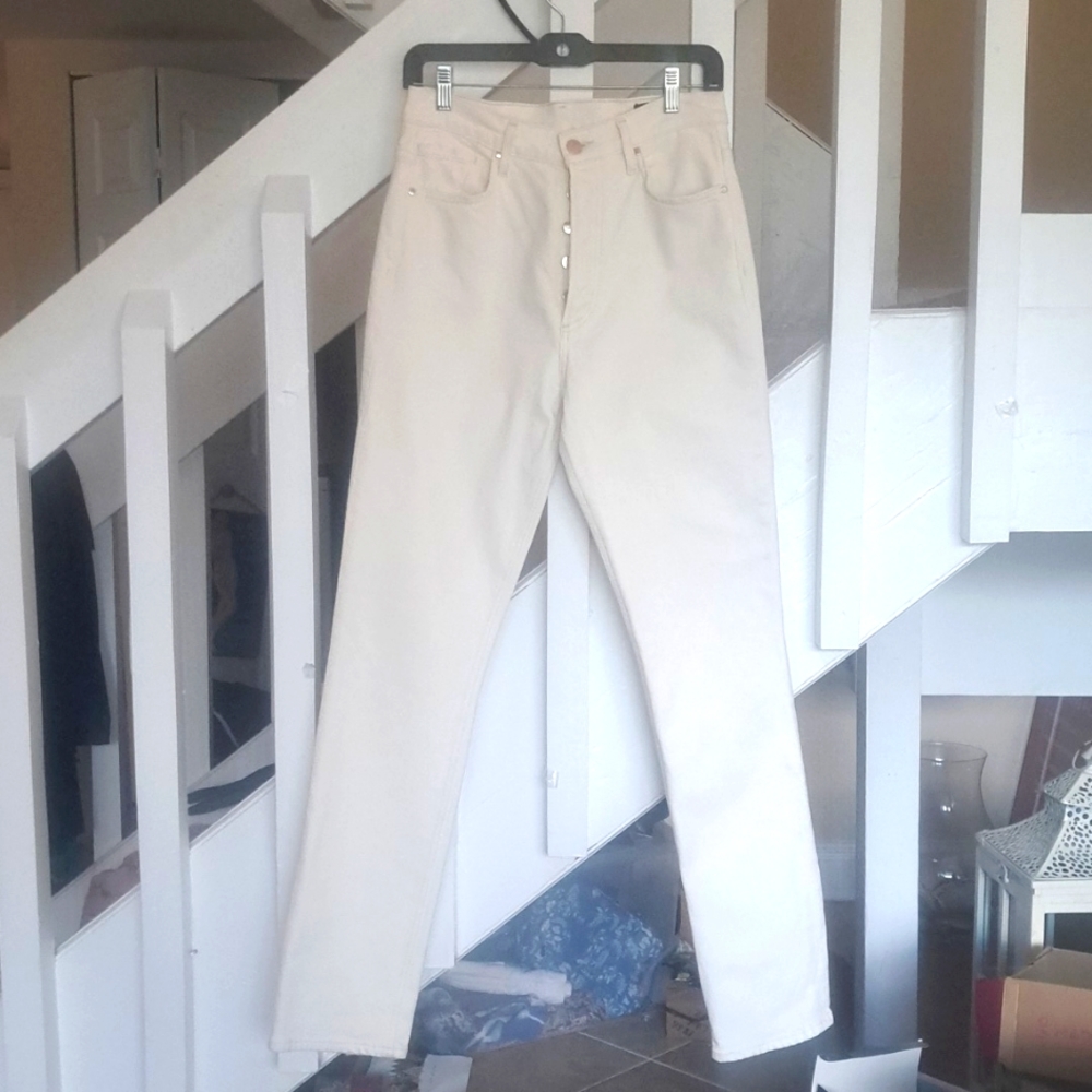 Goldsign Highrise button down Morgan Jean slim keg in Cream Excellent sz27